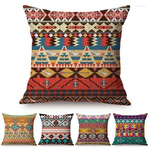 Oreiller motif de style bohème couverture de plancher turque ethnique vintage Stripe Decorative Car Sofa Throw Case Cojines