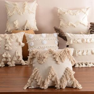 Kussen Boho Style Cover Pluche Met Kwastjes Leuke Cirkel Marokkaanse Case Macrame Home Sofa Decoratieve Drop Shippng