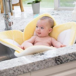 Oreiller né bébé baignoire pliable fleur floraison baignoire anti-dérapant douche évier peau tapis tapis