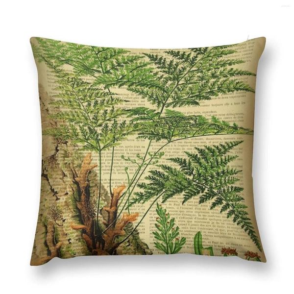 Princer Botanical Imprimé sur Old Book Page - Fern Throw Plaid Sofa Christmas Covers Case Luxury Case