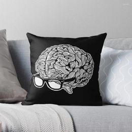Oreiller cerveau avec lunettes, housse de coussin en Polyester, taie d'oreiller sur canapé, maison, salon, siège de voiture, décor 45x45cm