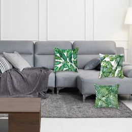 Oreiller respirant, taie d'oreiller imprimée de feuilles de palmier, ensemble de motifs de plantes vertes tropicales, pour la décoration de la maison