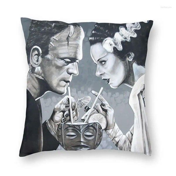 Pillow Bride of Frankenstein Love Nordic Throw Cover Home Decor Science Fiction Film d'horreur