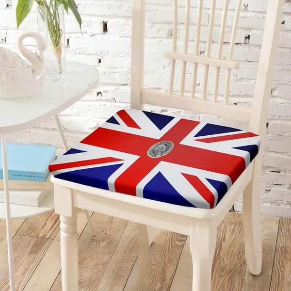 Almohada Silla con estampado de bandera británica Algodón Sentado S Durable Cómodo Sillón Café El Habitación Estudio Sillas Pad Decoración para el hogar