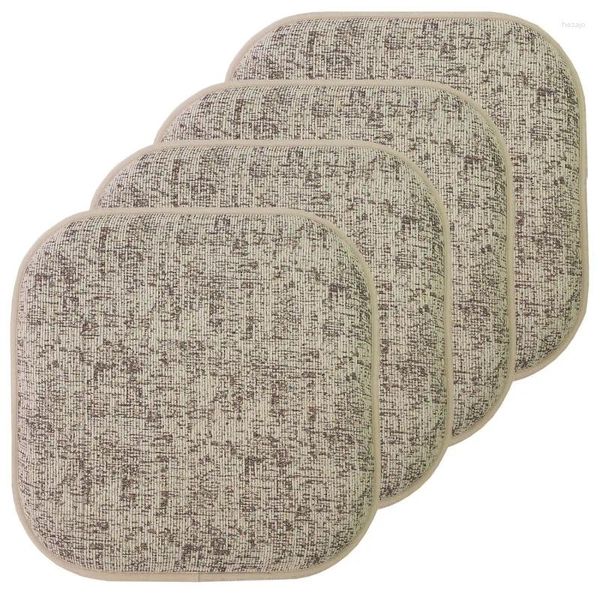 Pillow Broadway Lot de 16 coussins de chaise en mousse à mémoire de forme avec dossier antidérapant, lot de 4 – Crème-Chocolat