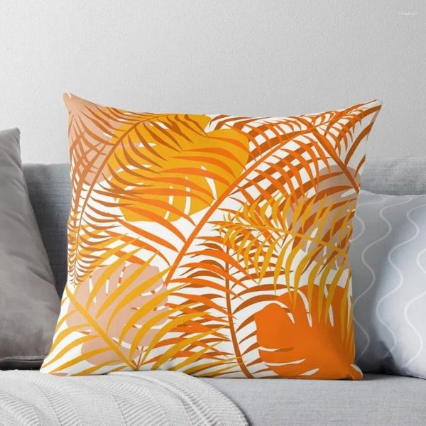 Almohada Burnt Orange Tropical Hoja Patrón de lanza Casas de almohada cubre sofá cuadros