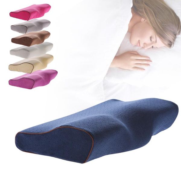 Almohada Mariposa Ropa de cama de espuma viscoelástica - Poliéster/Algodón Protección cervical ergonómica para el cuello Almohadas de viaje