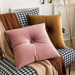 Botón de almohada de terciopelo suave, decoración artesanal para el hogar, sofá, silla, decoración del coche, Color sólido, rosa, azul, 45x4, 5cm/35x55cm