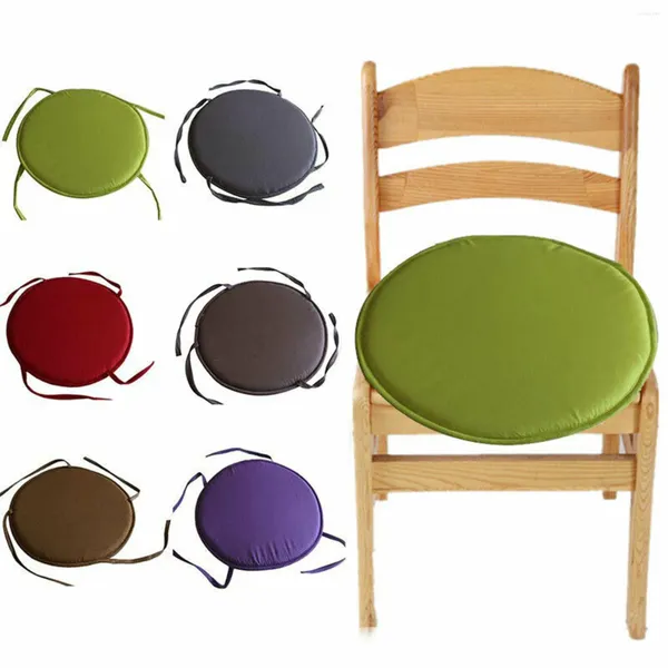 Oreiller couleurs de bonbons de jardin tissu extérieur rond à cravate chaise de salle à manger canapé créatif 38x38cm