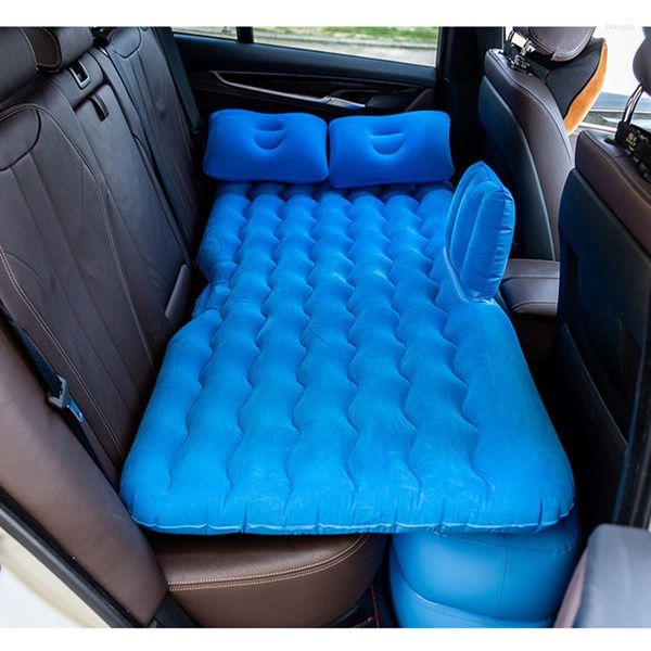 Almohada Coche Inflable Colchón de viaje Cama Asiento trasero universal Sofá multifuncional Colchoneta para acampar al aire libre con aire