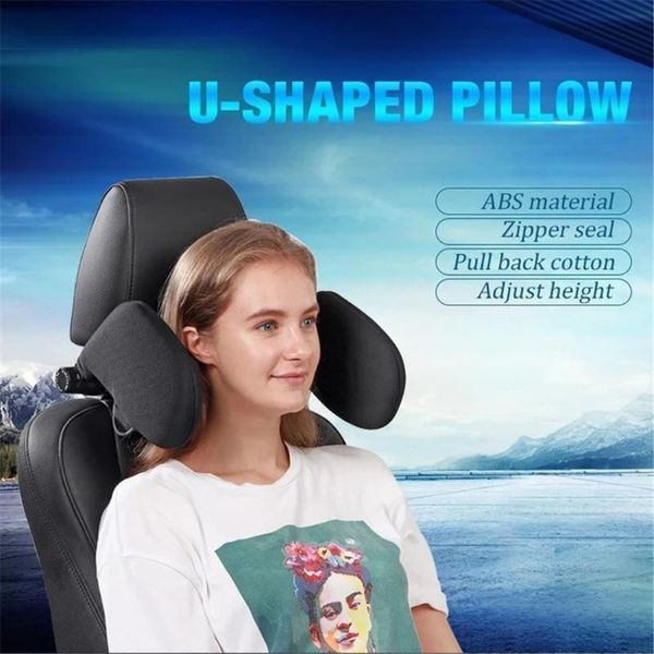 Almohada para asiento de coche, reposacabezas, descanso de viaje, solución de soporte para el cuello para niños y adultos, cojín para la cabeza automático para niños