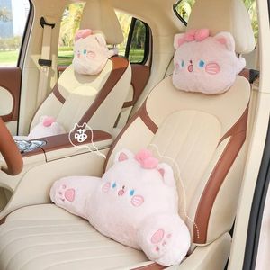 Almohada de caricatura respaldo kawaii oso lumbar s coche coche peluche sofá sofá retrospectiva almohadas de automóviles decoración