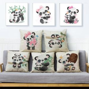 Kussen Cartoon Chinese Panda Cover Decor Movie Animal Print Case Polyester kussensloop voor kinderen Room Sofa Home Car