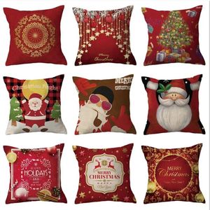 Kussen Cartoon Kerstomslag Funny Santa Claus Kerstmis Boomtouw Ball Red Jaar Bank Home Decor Living Room Pillowcase