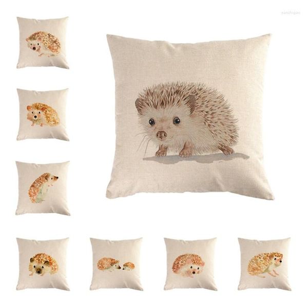 Almohada dibujos animados de algodón de lino de algodón cubierta decoración del hogar almohadas decorativas para asiento de sofá 45 cm