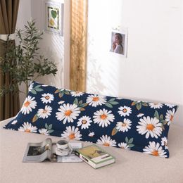 Funda de almohada 1 pieza de algodón con estampado de flores de belleza, funda de almohada larga, abrazando el cuerpo para la decoración de la cama del dormitorio #/L