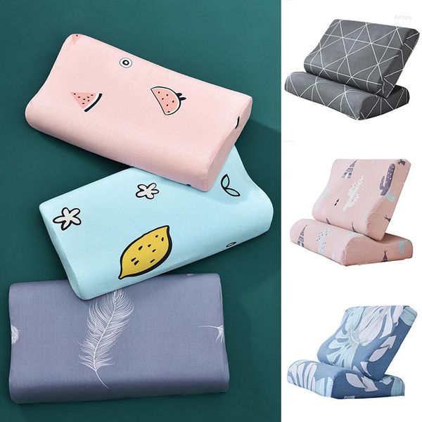 Funda de almohada de látex de 30x5 0cm/40x60cm, funda de almohada con memoria para dormir, estampado de dibujos animados, espuma de rebote suave