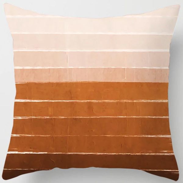 Taie d'oreiller 45 45 cm marron imprimé géométrique taie d'oreiller carrée maison marchandises voiture canapé housse de coussin