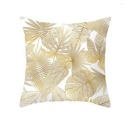 Kussensloop 45 45cm gouden bladeren Plant Gedrukte polyester kussenomslag vierkante slaapbank Bed Home Decor Hoge kwaliteit #40