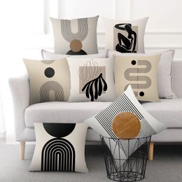 Taie d'oreiller 4545 cm motif abstrait créatif housse de coussin décor à la maison pour canapé décoration Polyester taie d'oreiller 230721