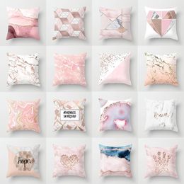 Couche d'oreiller 45x45cm Lettre de paillettes rose Fleur Fleur G￩om￩trique Sofa Coussin sans core-tai-tai-t￪te Party Party Decor Gift for Kids