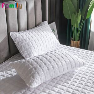 Funda de almohada 48x74 Proceso de acolchado antiácaros suave Funda de almohada Algodón acolchado sólido Dormitorio Decoración del hogar Cubierta Blanco Azul Rosa Beige 230909