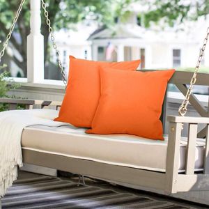 Funda de almohada ABZS 2 piezas Cubiertas de tiro impermeables al aire libre Cojín de silla de jardín resistente al agua para decoración de sofá 18x18 pulgadas