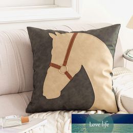 Taie d'oreiller American Entry Lux Style Tête de Cheval Taie d'oreiller Simili Cuir Coussin de canapé Modèle Coussins de Chambre Coussin de Voiture sans Noyau d'oreiller