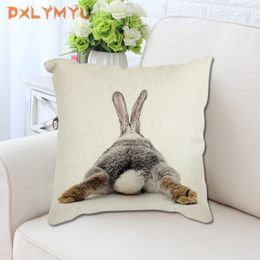 Taie d'oreiller Animal lapin cerf fleur couronne pépinière imprimé décoratif housse de coussin taie d'oreiller nordique canapé voiture décoration 220623