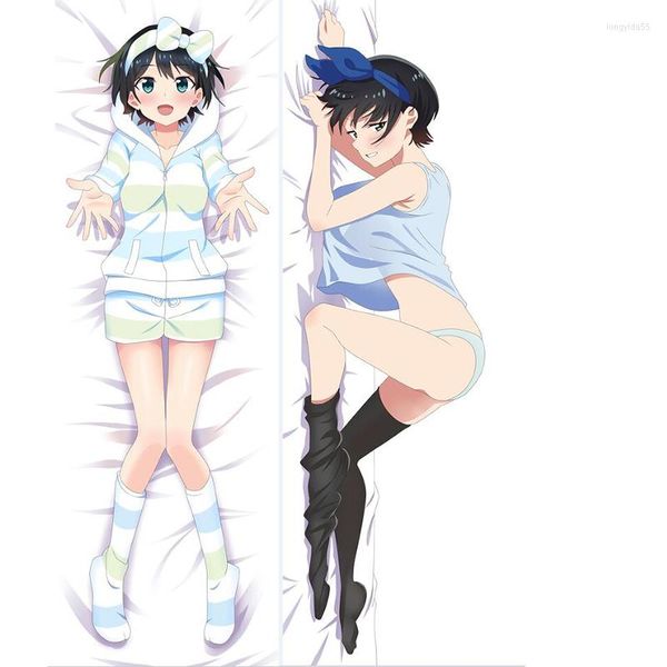 Funda de almohada Anime Rent A Girlfriend Sarashina Ruka uniformes escolares Sexy Dakimakura DIY Otaku Waifu Cosplay funda de almohada personalizada