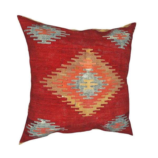 Funda de almohada Cojines con estampado de Kilim turco antiguo para sofá Funda de almohada divertida Cojines decorativos Cubierta Piso Hogar