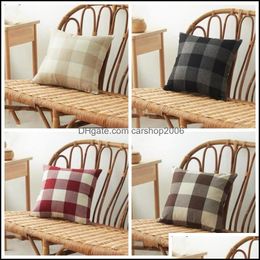 Kussensloop beddengoed benodigdheden home textiel tuin ll gestreepte plaid mode candy kleur katoen kussencas dhfwr