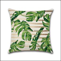 Kussensloop beddengoed benodigdheden home textiel tuin 45x45 cm mode groene bladeren printworp eh zonder te vullen van binnenste polyester decorativ