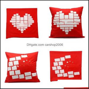 Funda de almohada Suministros de ropa de cama Textiles para el hogar Sublimación de jardín Fundas de almohada en blanco Luna Estrella Rojo Suave Almohada para el hogar Amor Corazón Hombres Wom