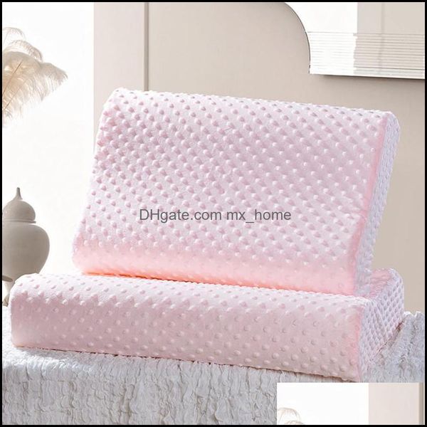 Taie d'oreiller Fournitures de Literie Textiles de Maison Jardin 50X30X9Cm Confortable Taie d'oreiller en Mousse à Mémoire de Rebond Lent Doux Slee Er Cou Cervical H