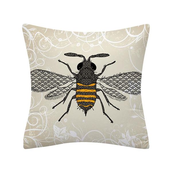 Funda de almohada con diseño de insectos y abejas, decoración de hogar Rural americano por funda de almohada, cojín de sofá, funda de almohada para asiento de coche