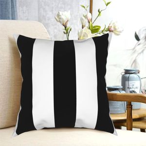 Taie d'oreiller rayures noires et blanches taie d'oreiller carrée décor imprimé maison housse de coussin 18 