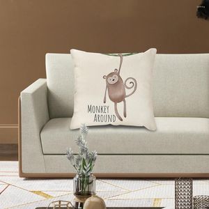 Taie d'oreiller dessin animé Animal enfants coton et lin taie d'oreiller ensemble de housses de coussin pour canapé canapé décor à la maison