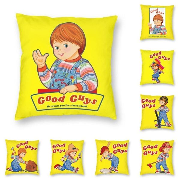 Taie d'oreiller Dessin animé bons gars jeu d'enfant housse de coussin impression 3D poupée Chucky jeter taie d'oreiller pour salon Cool taie d'oreiller décoration 220714