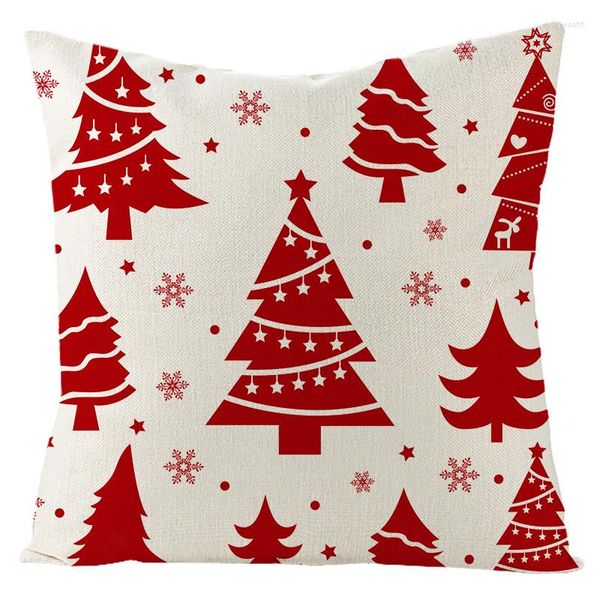 Funda de almohada Navidad Tiro rojo Vacaciones Decoración del hogar Funda de cojín Decorativos