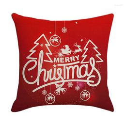 Kussensloop kerstkussen kussensloop home decor linnen kussen kussenomslagen voor bank auto santa claus patroon cadeau 45x45 cm