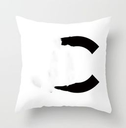 Caja de almohadas transfronterizo logotipo de marca famosa famosa asequible estilo de lujo de estilo cuadrado sofá soft de almohada de felpa corta