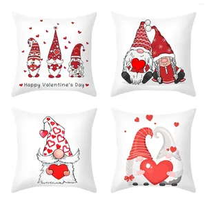 Funda de almohada con diseño de 4 piezas, funda de cojín cuadrada con estampado bonito para decoración del hogar de San Valentín, funda de almohada familiar, decoración de 45x45cm