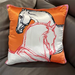 Taie d'oreiller conception croquis cheval soie jeter oreiller mode taie d'oreiller housse de coussin lombaire oreiller canapé chaise voiture dos coussin 230621