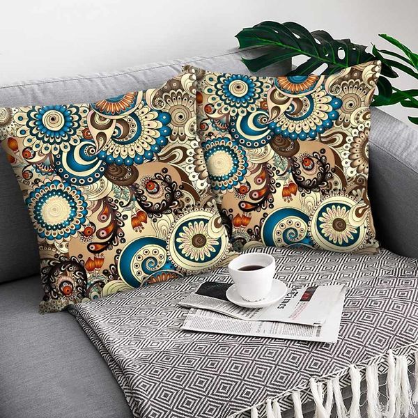 Taie d'oreiller Fashion Nation bohème housse de coussin décoration de la maison taie d'oreiller canapé oreiller décoratif motif géométrique Mandala fleur couverture 220714