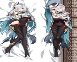 Taie d'oreiller jeux Genshin Impact Shenhe Anime Shen He Dakimakura taie d'oreiller maison literie bricolage personnalisé coussin câlin corps Cover5087160