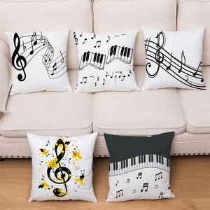 Kussensloop hd cartoon bladmuziek afdrukken kussenomslag 45 45 kussens kussens, super zachte korte pluche kussens kussens sofa home decor kussensloop 220714