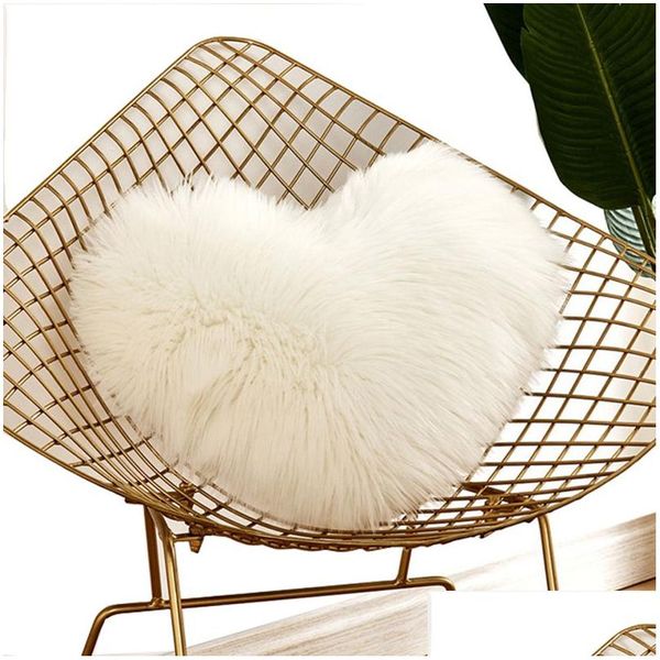 Taie d'oreiller En Forme De Coeur En Peluche Simple Amour Taie D'oreiller Maison Salon Ornements Décoratifs 40X50Cm Drop Delivery Textiles De Jardin Be Dhtrx