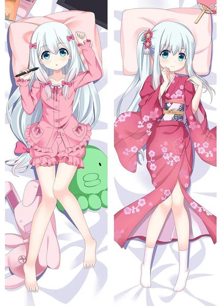 Funda de almohada Anime japonés Eromanga Sensei Izumi Sagiri funda de almohada abrazando el cuerpo cubierta de dibujos animados Kawaii Dakimakura