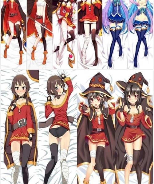 Caso de almohada anime japonés konosuba dios039s bendición en este maravilloso mundo meguminum dakimakura cubre que abrazan y200104377796